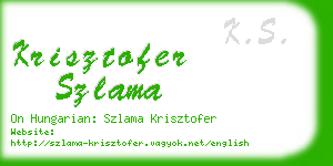 krisztofer szlama business card